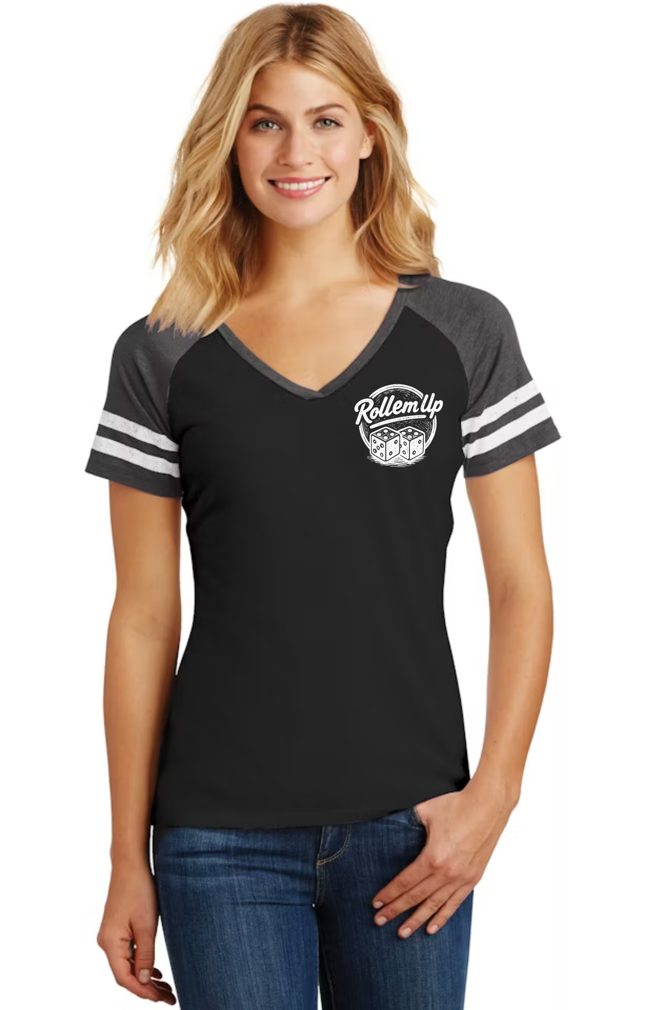 Roll Em Up Ladies V-Neck