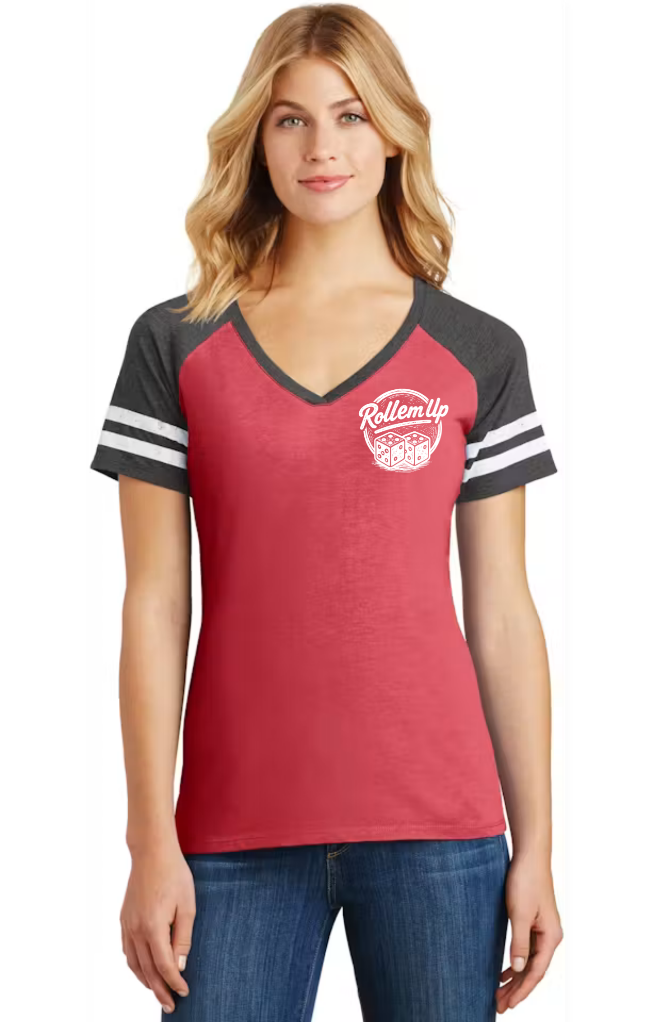 Roll Em Up Ladies V-Neck